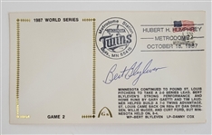 Bert Blyleven Lot of (25) 1987 Minnesota Twins Signed World Series Cachets Hand Cancelled w/Blyleven Signed Letter of Provenance