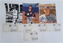 Bert Blyleven Lot of (8) Signed Photos and Cachets w/Blyleven Signed Letter of Provenance