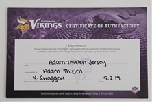 Adam Thielen Autographed Minnesota Vikings Nike Vapor Elite Authentic Jersey w/ Vikings COA