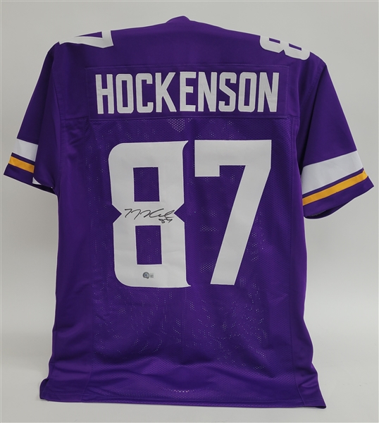 TJ Hockenson Autographed Custom Jersey Beckett