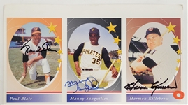 Autographed Heroes to Heroes Uncut Card Sheet & 2013 Topps Baseball Poster Signed by 6 Including Killebrew 