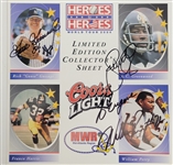 Autographed Heroes to Heroes Uncut Card Sheet & 2013 Topps Baseball Poster Signed by 6 Including Killebrew 