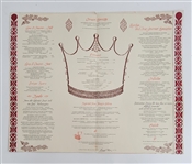 Original Menu From Camelot Restaurant in Bloomington, MN