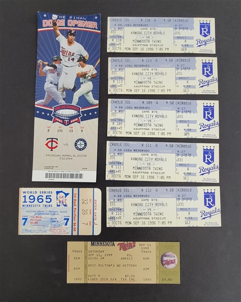 Minnesota Twins Ticket Lot w/ 1965 World Series Game 7