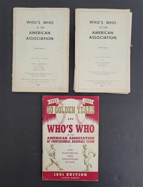 Lot of (3) 1949-51 "Whos Who in the American Association" Books