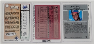 Ken Griffey Jr., Cal Ripken Jr., & Frank Thomas Superstars of the 90's Autographed Porcelain Card Set LE #34/999