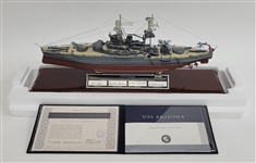 Franklin Mint USS Arizona Limited Edition Ship Display Signed By 4 Survivors LE #990/1177