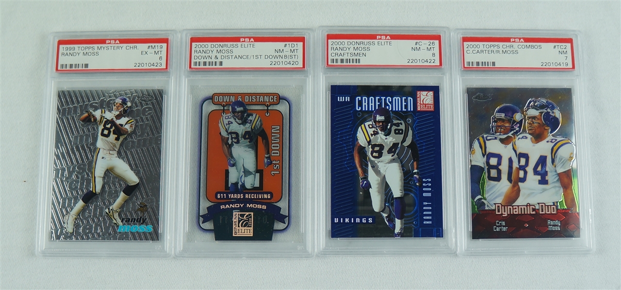 Randy Moss Lot of 4 PSA Graded Football Cards