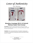 Brandon Jennings 2013-14 Detroit Pistons Game Used Jersey w/ Dave Miedema LOA