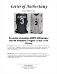 Brandon Jennings 2009 Milwaukee Bucks Game Used Summer League Jersey w/ Dave Miedema LOA