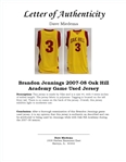 Brandon Jennings 2007-08 Oak Hill Academy Game Used Jersey w/ Dave Miedema LOA