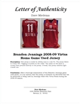 Brandon Jennings 2008-09 Virtus Roma Game Used Jersey w/ Dave Miedema LOA