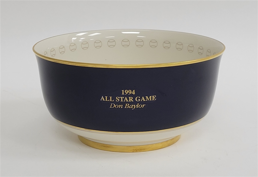 Don Baylors 1994 Commemorative All-Star Game Bowl w/ Baylor Letter of Provenance