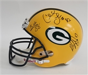Green Bay Packers Autographed Full Size Replica Helmet w/ 6 Signatures