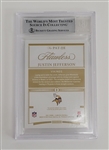 Justin Jefferson Autographed & Inscribed 2021 Panini Flawless Patches Platinum #15 Card Slabbed Beckett