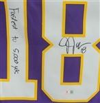 Justin Jefferson Autographed & Inscribed Authentic On Field Minnesota Vikings Throwback Jersey Beckett
