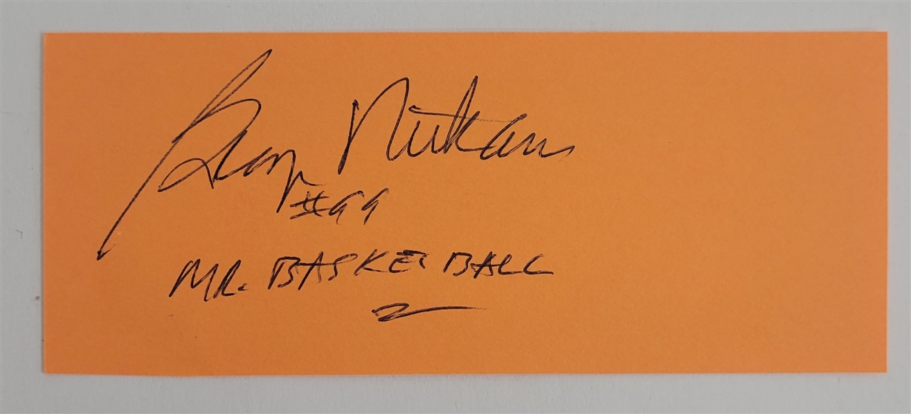 George Mikan Autographed & Inscribed Cut Signature JSA
