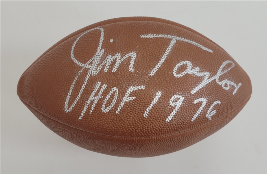 Jim Taylor Autographed & HOF Inscribed Football JSA