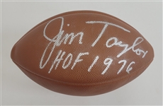 Jim Taylor Autographed & HOF Inscribed Football JSA