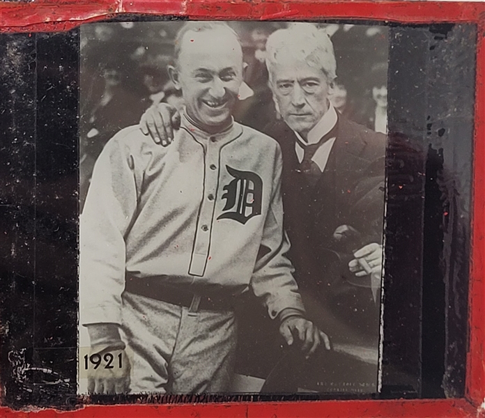 Ty Cobb & Kenesaw Mountain Landis Original 1921 Glass Negative