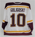 Alex Goligoski Minnesota Gophers White Game Issued Hockey Jersey