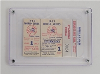 1963 World Series Game 1 Ticket  (Sandy Koufax Strikeout Record)