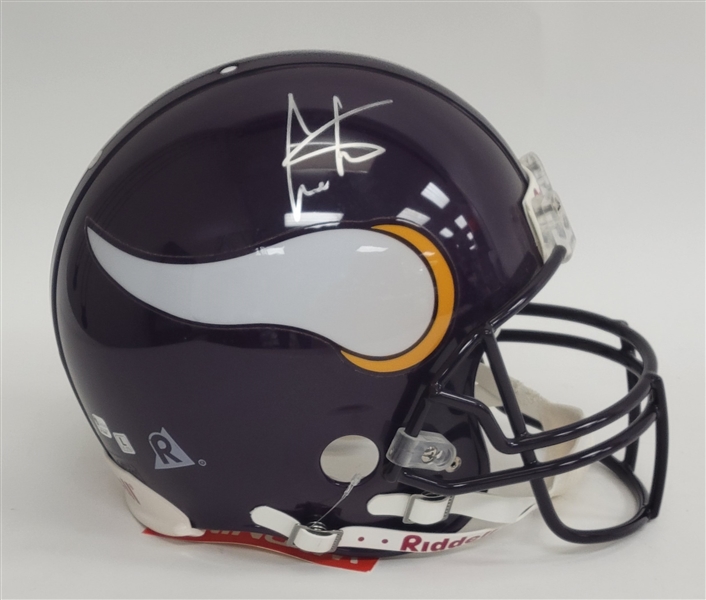 Cris Carter Autographed Minnesota Vikings Full Size Authentic Throwback Helmet