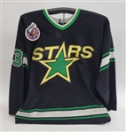 Brian Bellows 1992-93 Minnesota North Stars Game Issued Jersey w/100-year Stanley Cup Patch