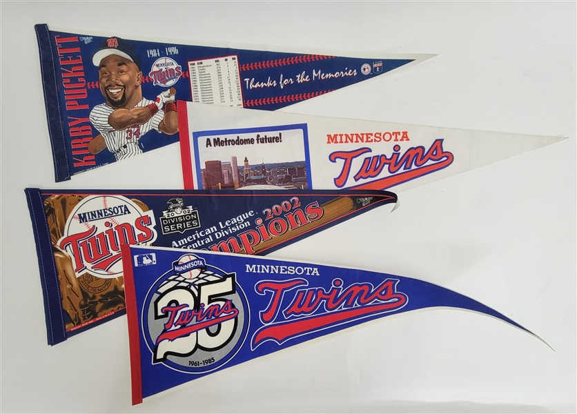 Lot of 4 Rare Minnesota Twins Pennants