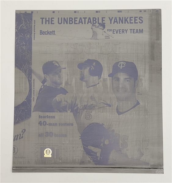 Beckett Magazine Printing Press Plate w/ Pujols, Mauer, Buehrle