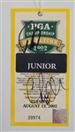 2002 PGA Championship Autographed Lot Including Program & Pass