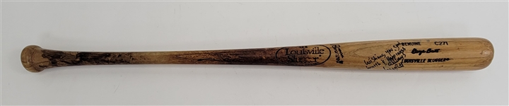George Brett c. 1988-89 Kansas City Royals Game Used & Autographed Inscribed Bat PSA/DNA GU 9.5