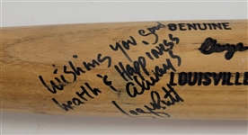 George Brett c. 1988-89 Kansas City Royals Game Used & Autographed Inscribed Bat PSA/DNA GU 9.5