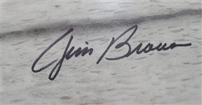 Jim Brown Autographed Original 40x40 James Fiorentino Watercolor Painting Framed 47x47 w/ Beckett LOA