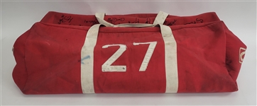 Phil Verchota 1980 U.S.A. Olympic Hockey Team Game Used & Team Signed Equipment Bag - 19 Signatures w/ Letter of Provenance