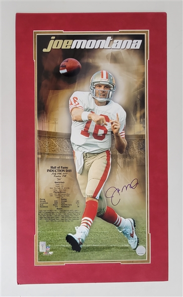 Joe Montana Autographed Matted 11x23 Photo