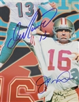 Dan Marino & Joe Montana Dual Autographed Matted 8x10 Photo JSA