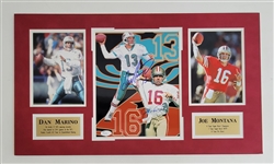 Dan Marino & Joe Montana Dual Autographed Matted 8x10 Photo JSA