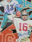 Dan Marino & Joe Montana Dual Autographed Matted 8x10 Photo JSA