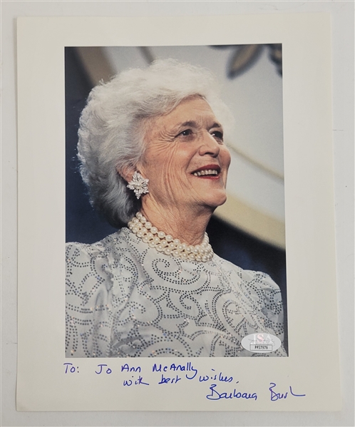 Barbara Bush Autographed 8x10 Photo JSA