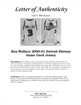 Ben Wallace c. 2000-01 Detroit Pistons Game Used Jersey w/ Dave Miedema LOA