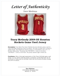 Tracy McGrady 2004-05 Houston Rockets Game Used Jersey w/ Dave Miedema LOA