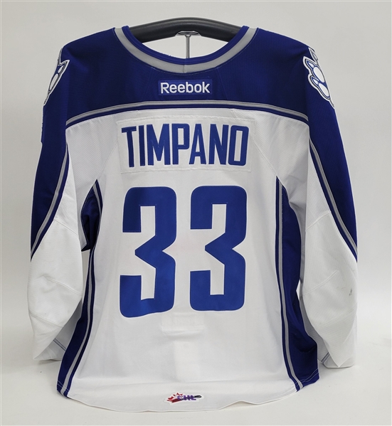 Troy Timpano Sudbury Wolves CHL Game Used Jersey w/ World Hockey Jerseys LOA