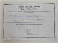 Troy Timpano Sudbury Wolves CHL Game Used Jersey w/ World Hockey Jerseys LOA