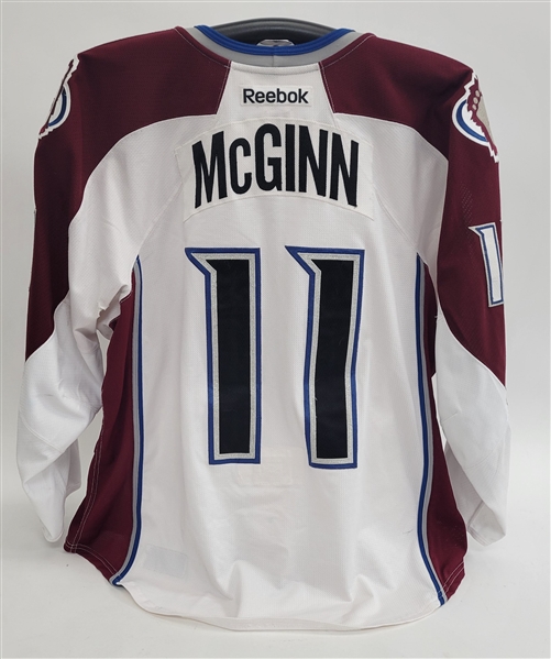 Jamie McGinn 2013-14 Colorado Avalanche Game Used Jersey w/ MeiGray LOA