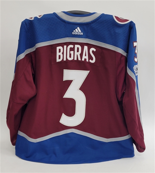 Chris Bigras 2017 Colorado Avalanche Game Used Jersey w/ Global Series Patch & COA
