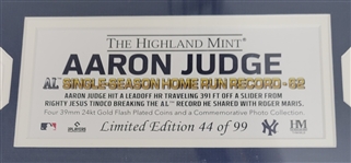 Aaron Judge New York Yankees 62nd Home Run Single Season Record Framed Display LE #44/99