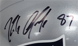 Tom Brady & Rob Gronkowski Dual Autographed New England Patriots Full Size Replica Helmet Beckett & TriStar