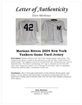 Mariano Rivera 2004 New York Yankees Game Used Jersey w/ Dave Miedema LOA