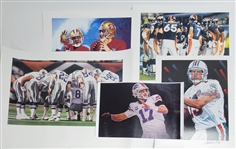 Lot of 5 Football Lithographs